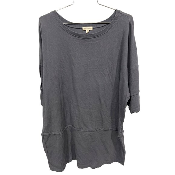 Silence + Noise 3/4 Sleeve Pullover To Womens M Oversized Gray Cotton Relaxed - Picture 1 of 6